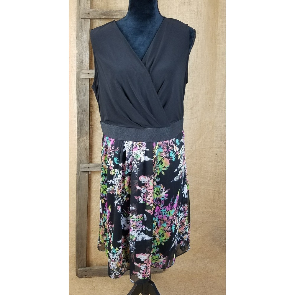 Lane‎ Bryant women plus size 18 knee length summer dress floral printed lined
